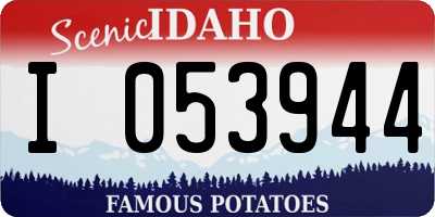 ID license plate I053944