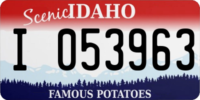 ID license plate I053963
