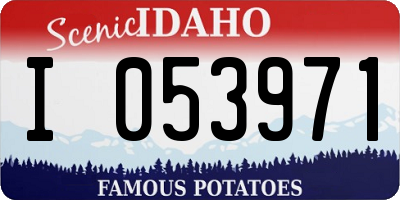 ID license plate I053971