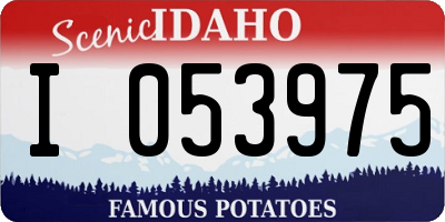 ID license plate I053975