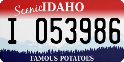 ID license plate I053986