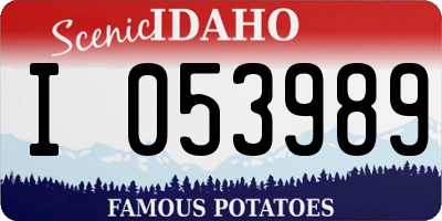 ID license plate I053989