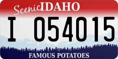 ID license plate I054015