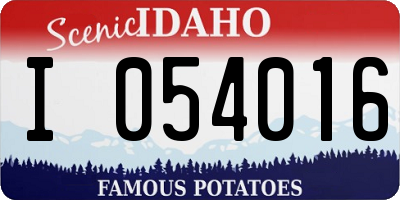 ID license plate I054016