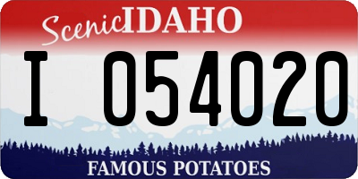 ID license plate I054020