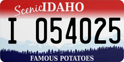 ID license plate I054025