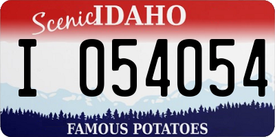 ID license plate I054054