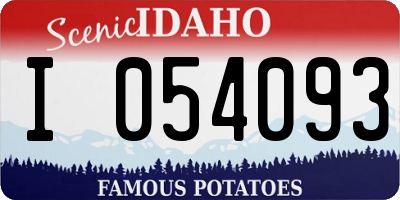 ID license plate I054093