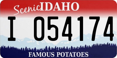 ID license plate I054174