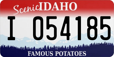 ID license plate I054185