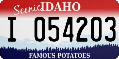 ID license plate I054203