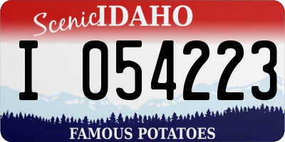 ID license plate I054223