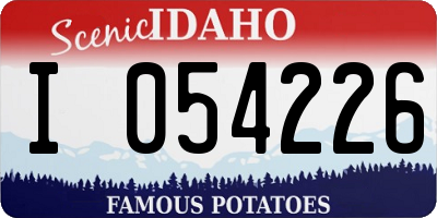 ID license plate I054226