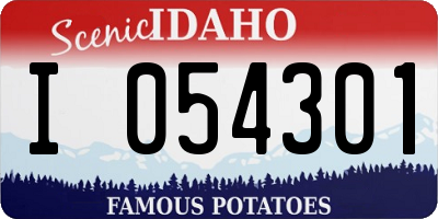 ID license plate I054301