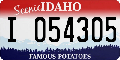 ID license plate I054305