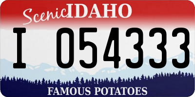 ID license plate I054333