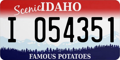 ID license plate I054351
