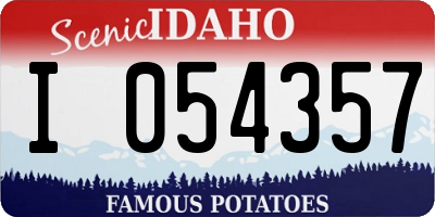 ID license plate I054357