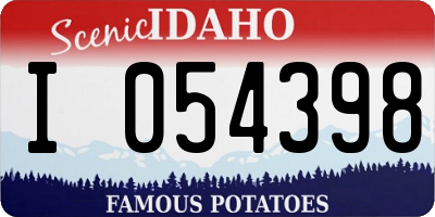 ID license plate I054398