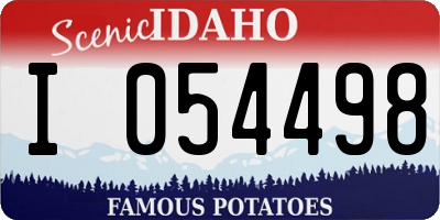ID license plate I054498