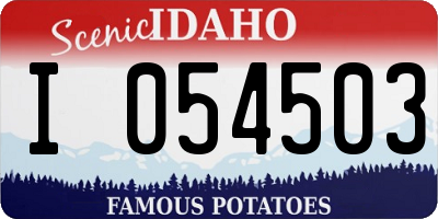 ID license plate I054503