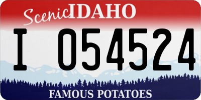 ID license plate I054524