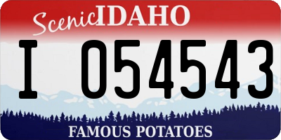 ID license plate I054543
