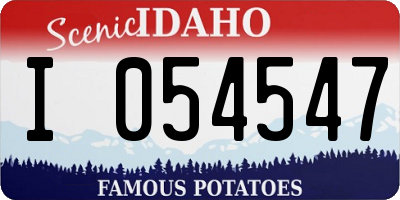 ID license plate I054547