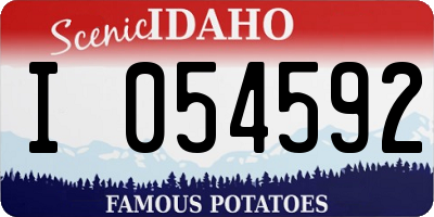 ID license plate I054592