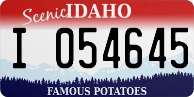 ID license plate I054645