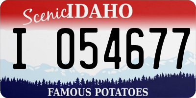 ID license plate I054677