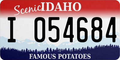 ID license plate I054684