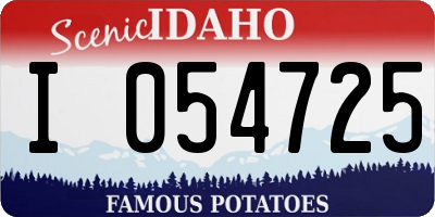 ID license plate I054725