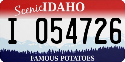 ID license plate I054726