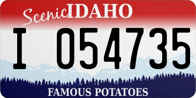 ID license plate I054735