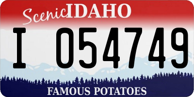 ID license plate I054749