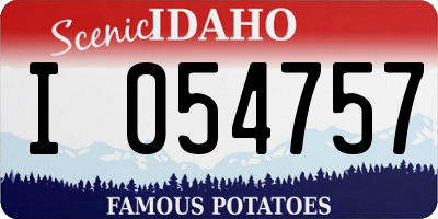 ID license plate I054757