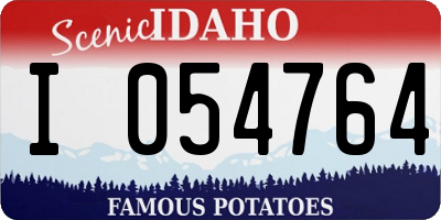 ID license plate I054764