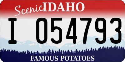 ID license plate I054793
