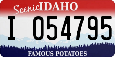ID license plate I054795