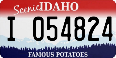 ID license plate I054824
