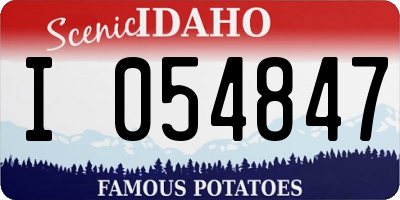 ID license plate I054847