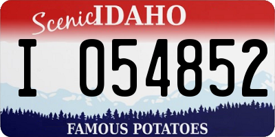 ID license plate I054852