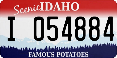 ID license plate I054884