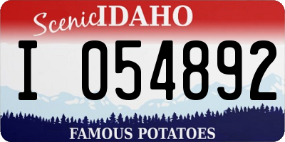 ID license plate I054892