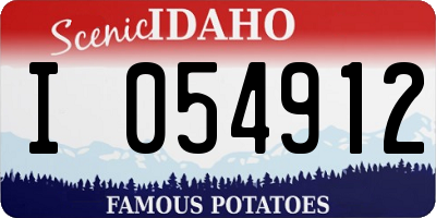 ID license plate I054912