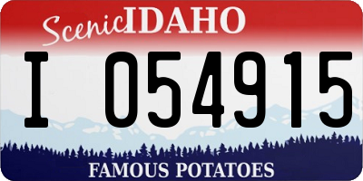 ID license plate I054915