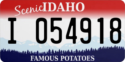 ID license plate I054918