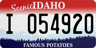 ID license plate I054920