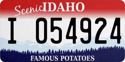 ID license plate I054924